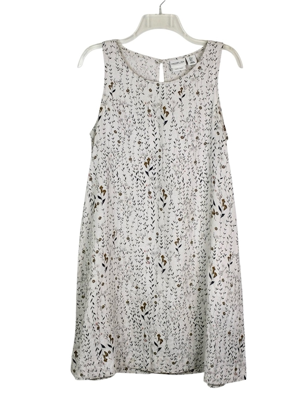 Rachel Zoe Linen Floral Shift Dress with Pockets Size Small